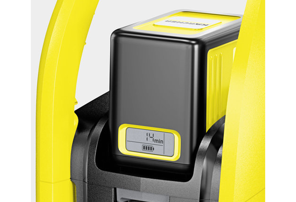 Η οθόνη LCD δείχνει το ποσοστό μπαταρίας του μηχανήματος.